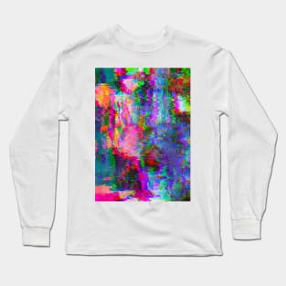 Rainbow Glitch Abstract v1 Long Sleeve T-Shirt